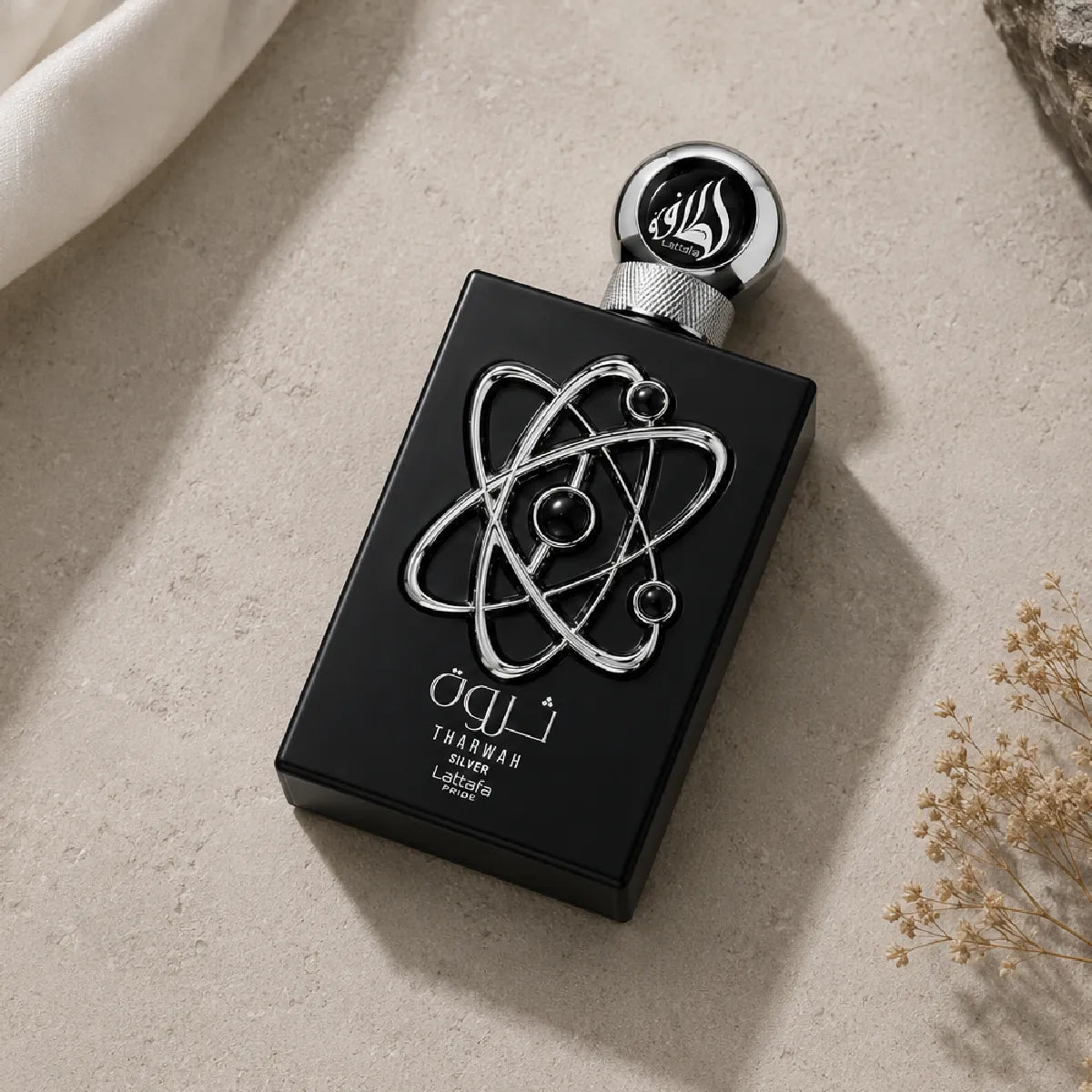 Lattafa Pride Tharwah Silver Eau De Parfum 100ml for best price in Qatar, fresh woody fragrance with long-lasting scent - perfumesouq Qatar