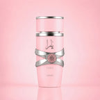 Lattafa Yara Pink perfume spray with elegant mist highlighting sweet and creamy fragrance from Perfumesouq Qatar