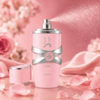 Lattafa Yara Pink Eau de Parfum 100 ml showcasing a sweet feminine fragrance with smooth musky base from PerfumeSouq Qatar