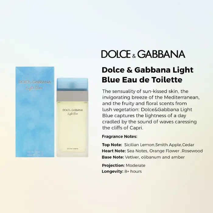 Light Blue Eau de Toilette 100ML by Dolce & Gabbana featuring a fresh and sophisticated fragrance design in  Perfumesouq Qatar