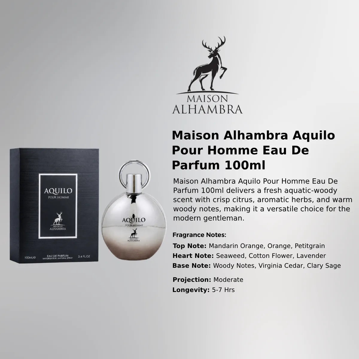 Maison Alhambra Aquilo Pour Homme EDP 100ml luxury fragrance at best price in Qatar, authentic and genuine product - perfumesouq Qatar