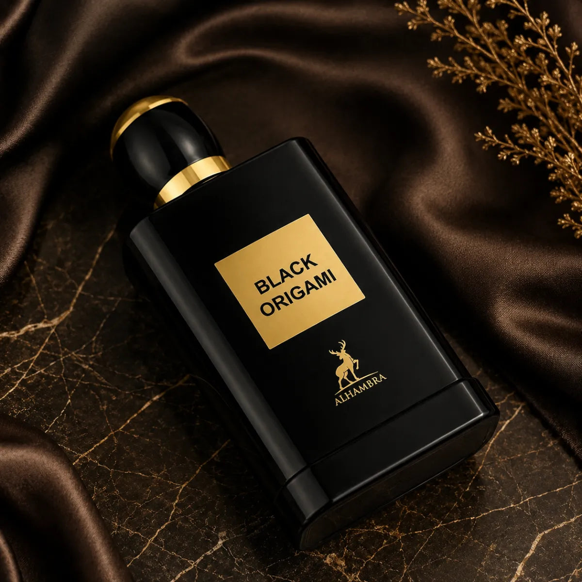 Maison Alhambra Black Origami Eau De Parfum 100ml for best price in Qatar, rich oriental fragrance with long-lasting scent - perfumesouq Qatar
