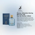 Maison Alhambra Daring Blue For Life EDP 100ml luxury fragrance at best price in Qatar, authentic and genuine product - perfumesouq Qatar