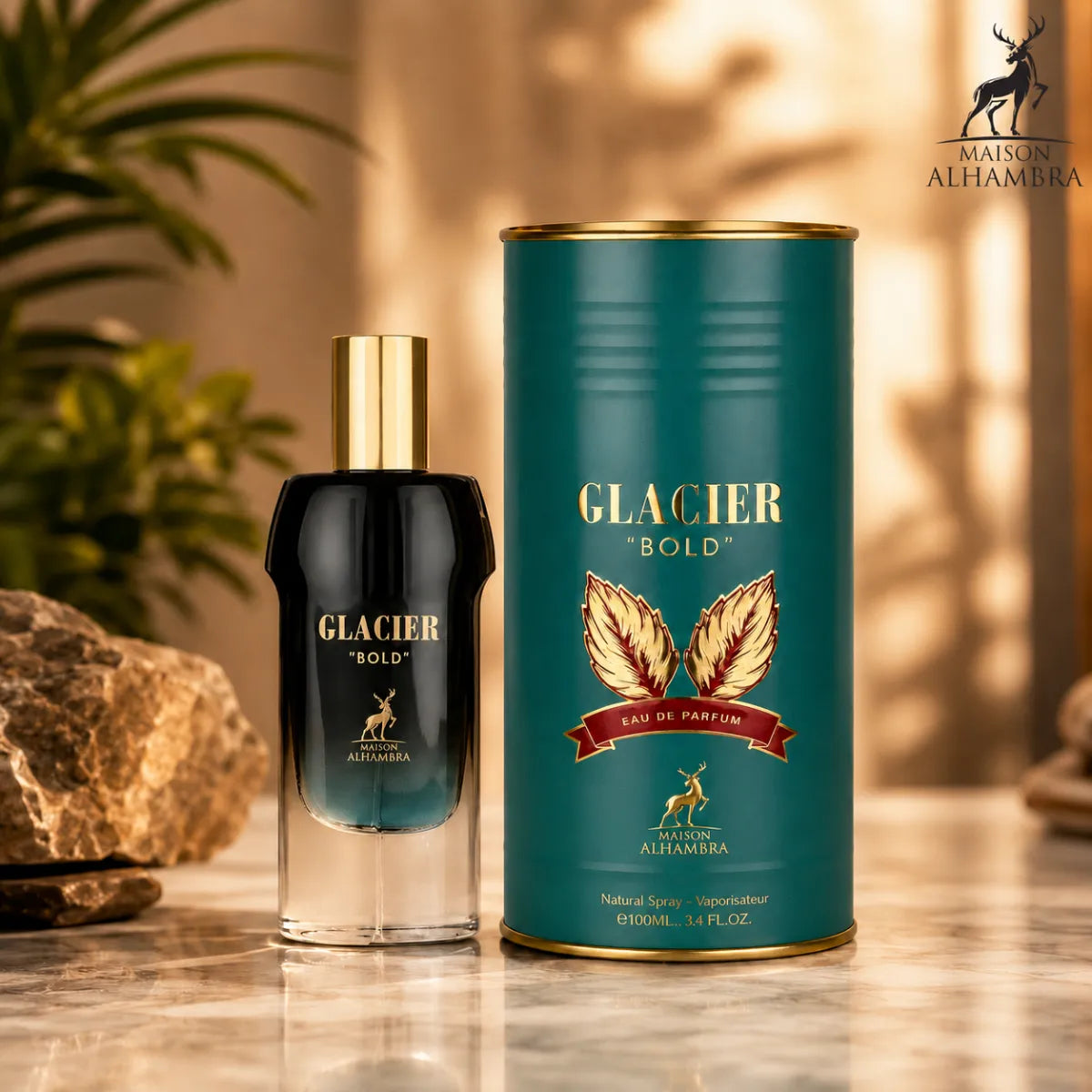 Buy Maison Alhambra Glacier Bold Eau De Parfum 100ml online in Qatar for best price, luxury fresh woody fragrance - perfumesouq Qatar