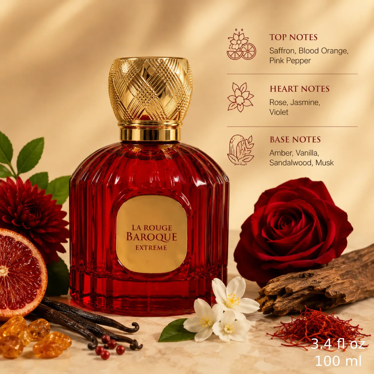 Authentic Maison Alhambra La Rouge Baroque Extreme Eau De Parfum 100ml for best price with fast delivery - perfumesouq Qatar