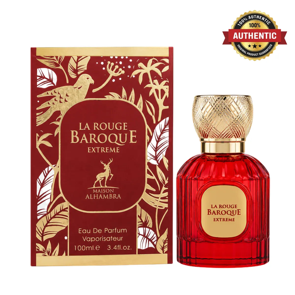 Maison Alhambra La Rouge Baroque Extreme Eau De Parfum 100ml online in Qatar at best price, premium amber woody scent - perfumesouq Qatar