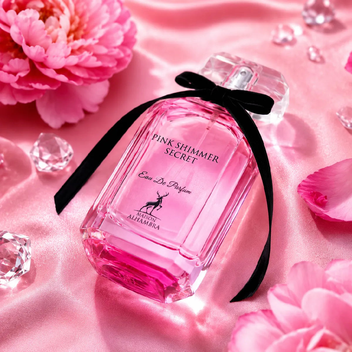 Maison Alhambra Pink Shimmer Secret Eau De Parfum 100ml for best price in Qatar, elegant floral fragrance with long-lasting scent - perfumesouq Qatar