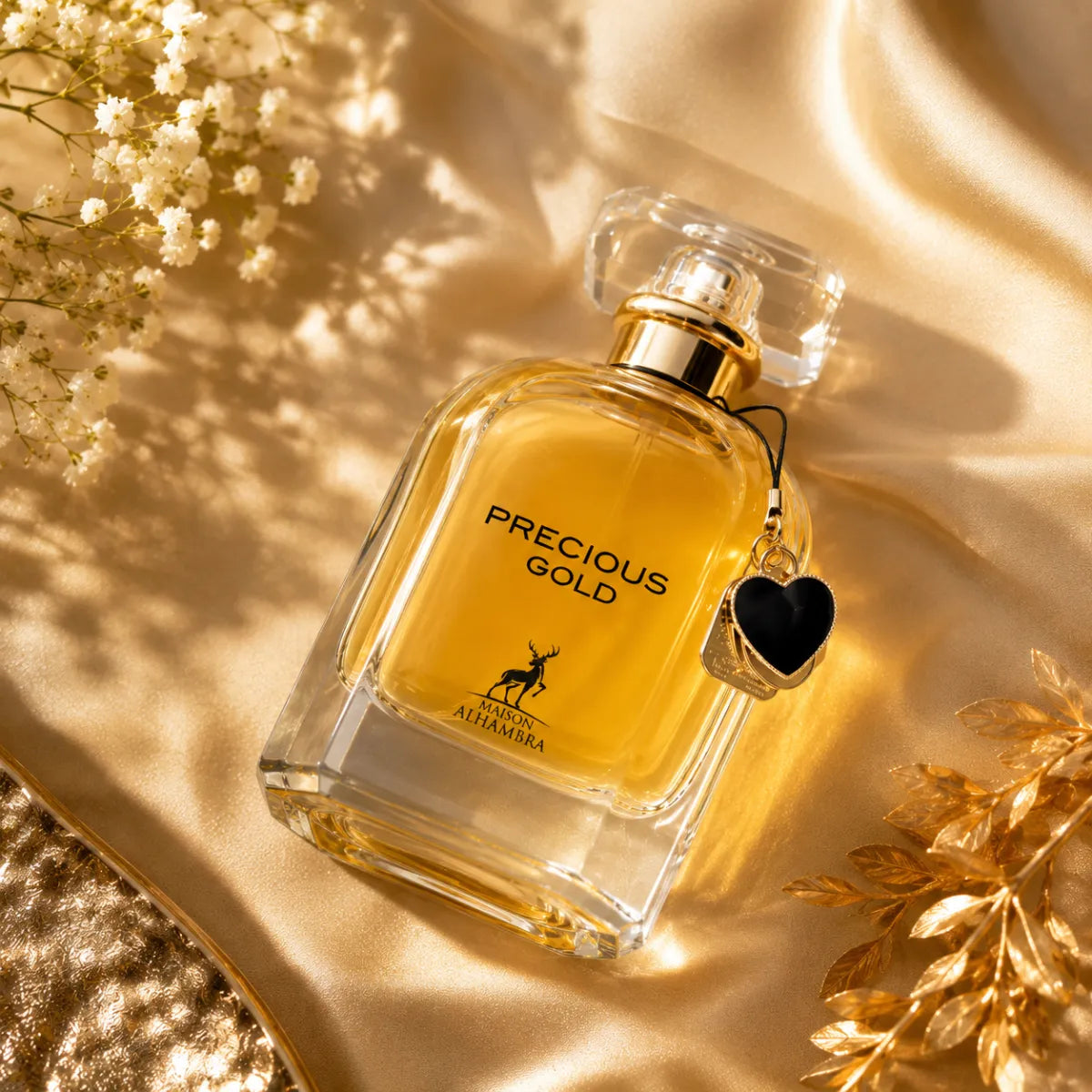 Maison Alhambra Precious Gold Eau De Parfum 80ml for best price in Qatar, rich amber fragrance with long-lasting scent - perfumesouq Qatar