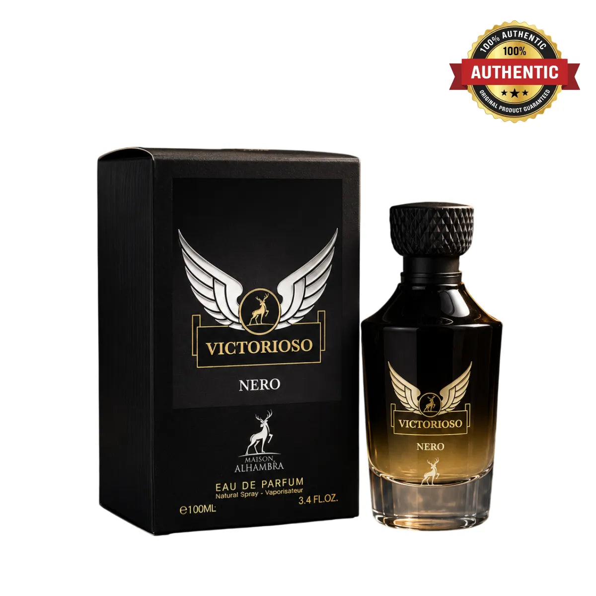 Maison Alhambra Victorioso Nero Eau De Parfum 100ml online in Qatar at best price, premium amber woody scent - perfumesouq Qatar
