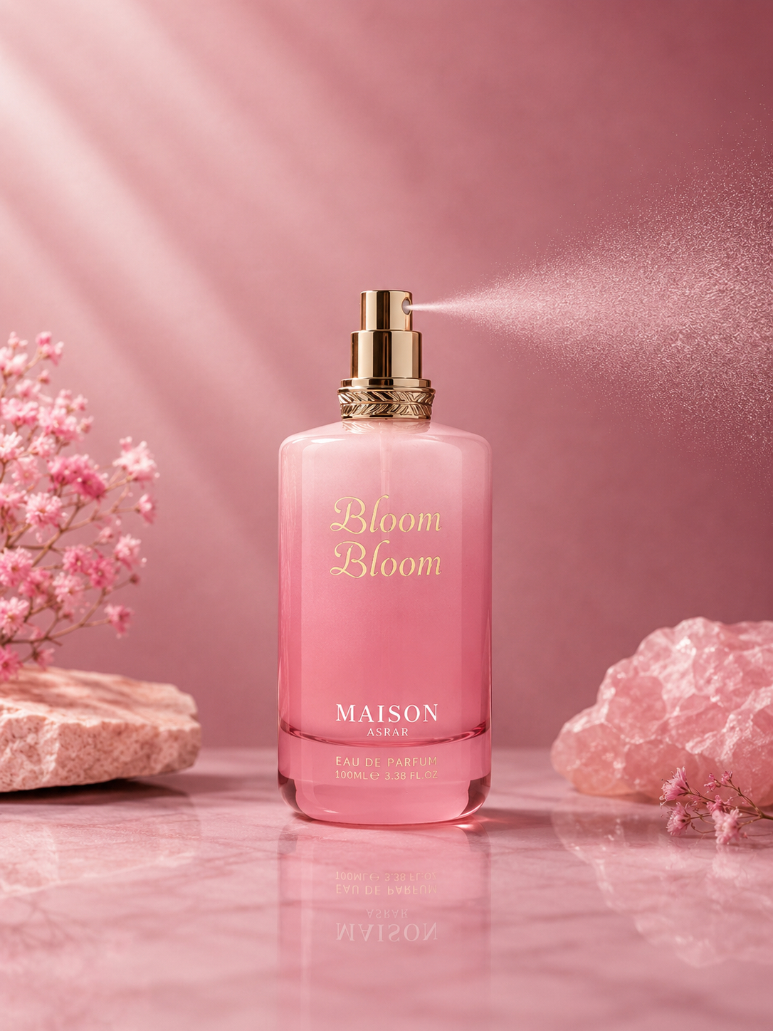 Maison Asrar Bloom Bloom EDP 100 ml Luxury women perfume  elegant floral scent fresh airy composition Perfumesouq Qatar
