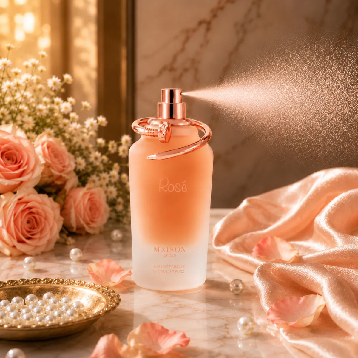 Original Maison Asrar Rose Eau De Parfum 110ml authentic luxury fragrance at best price in Qatar - perfumesouq Qatar