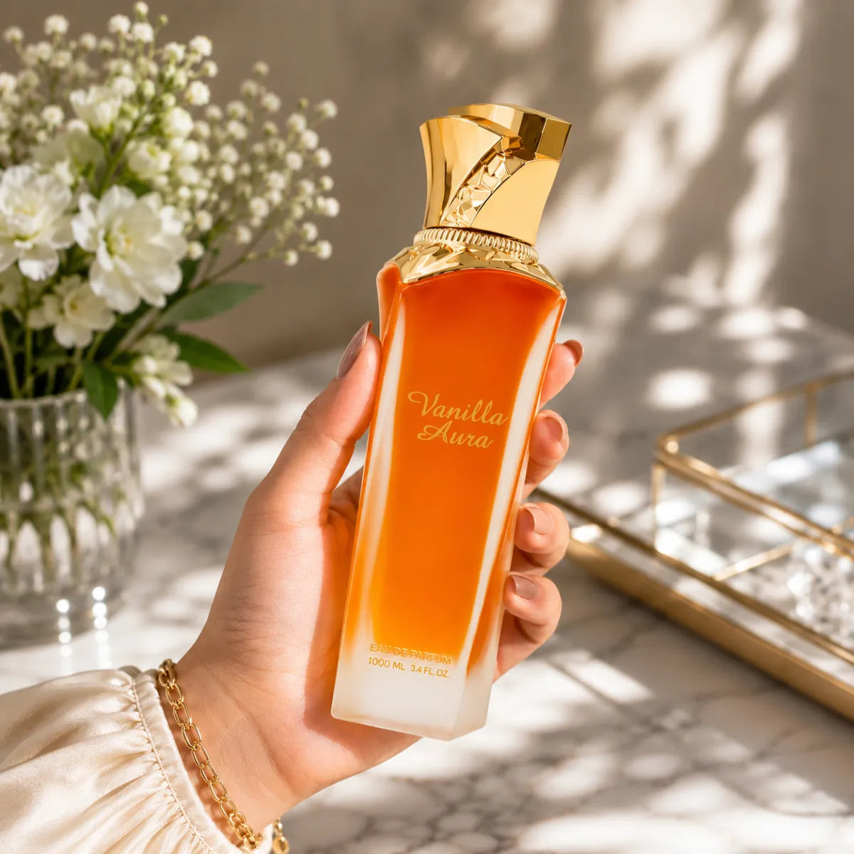 Maison Asrar Vanilla Aura Eau De Parfum 100ml for best price in Qatar, rich vanilla fragrance with long-lasting scent - perfumesouq Qatar