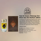Oud Al Salam Melange Dor Elixir EDP 100ml luxury oriental fragrance at best price, authentic and genuine product - Perfumesouq Qatar
