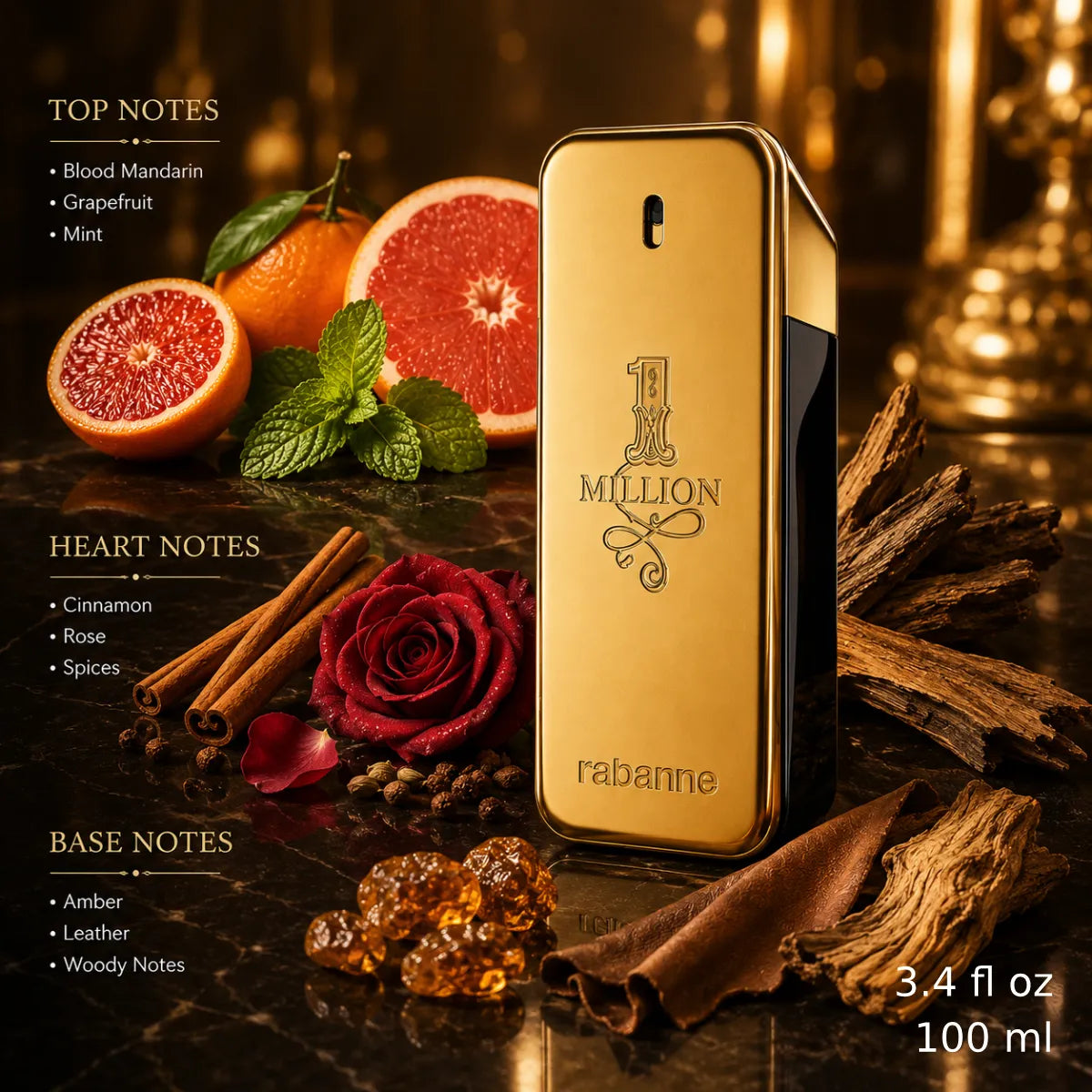 Authentic Paco Rabanne One Million Eau De Toilette 100ml for best price with fast delivery - perfumesouq Qatar
