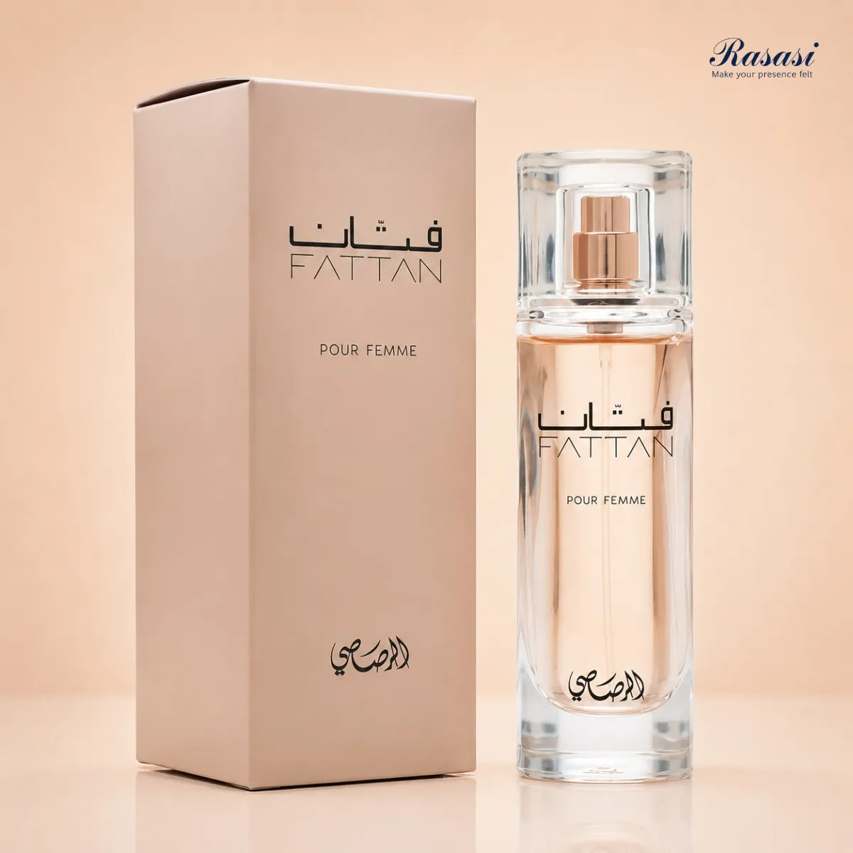 Rasasi Fattan Pour Femme Eau de Parfum 50ml with fruity, floral, and woody notes  best price in Perfumesouq Qatar