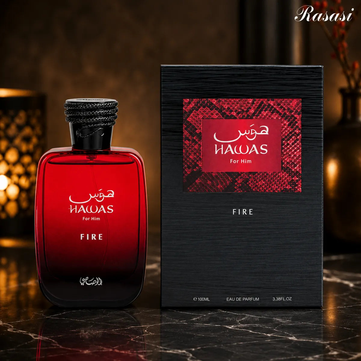 Buy Rasasi Hawas Fire Eau De Parfum 100ml online in Qatar for best price, luxury aromatic fragrance - perfumesouq Qatar