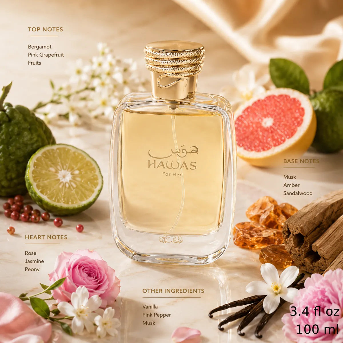 Authentic Rasasi Hawas For Her Eau De Parfum 100ml for best price with fast delivery - perfumesouq Qatar