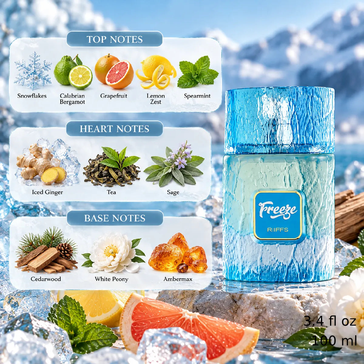 Authentic Riiffs Freeze Eau De Parfum 100ml for best price with fast delivery - Perfumesouq Qatar
