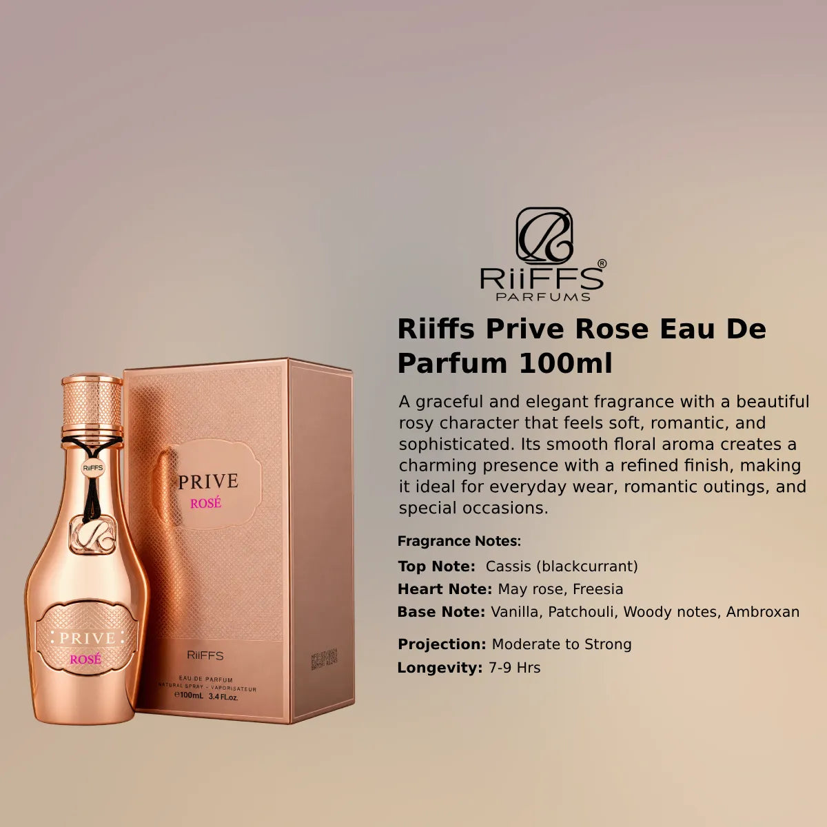 Riiffs Prive Rose EDP 100ml luxury fragrance at best price, authentic and genuine product - Perfumesouq Qatar