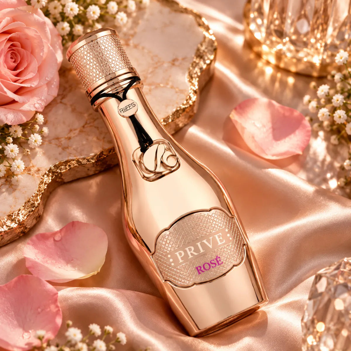 Riiffs Prive Rose Eau De Parfum 100ml for best price, elegant rose scent with lasting fragrance - Perfumesouq Qatar