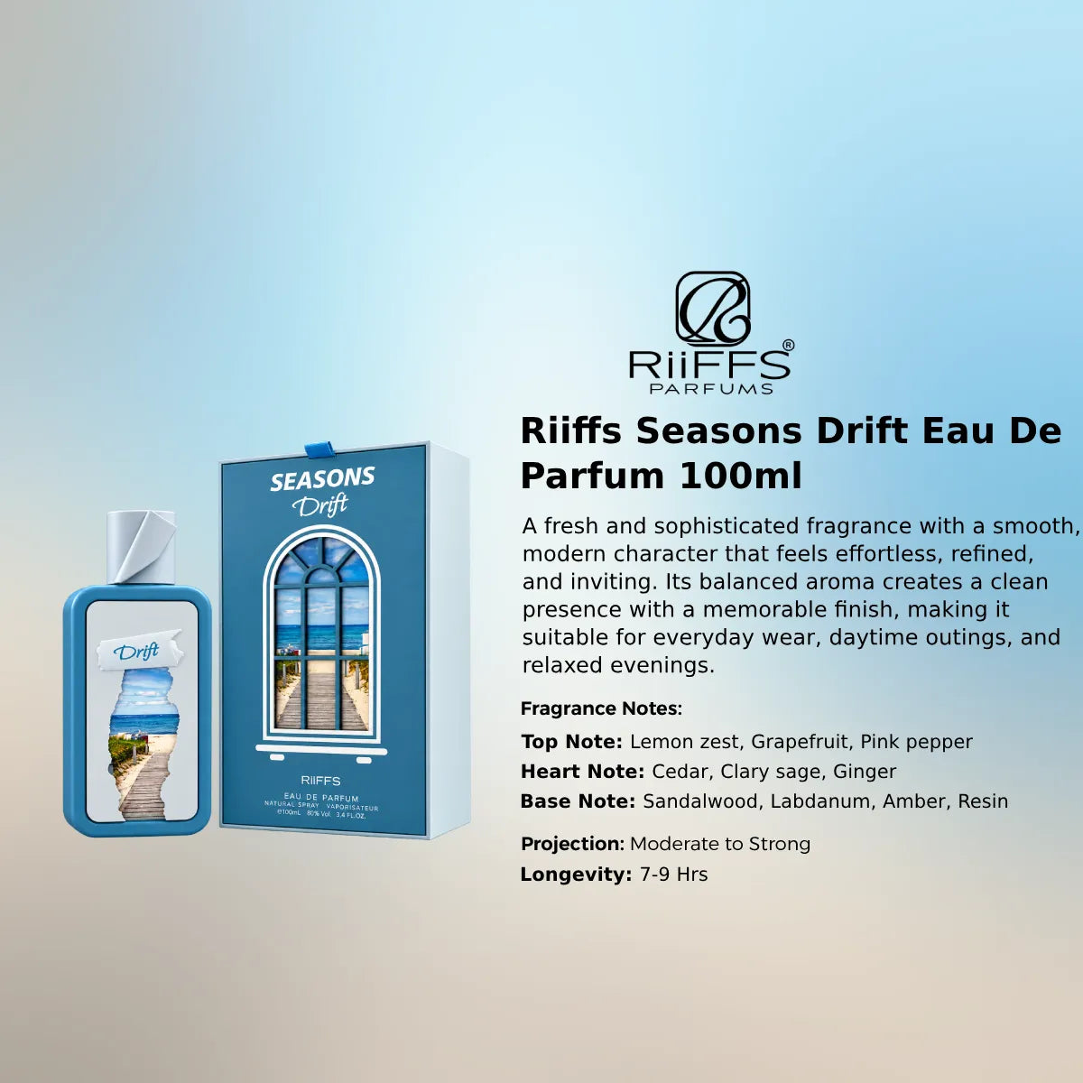 Riiffs Seasons Drift EDP 100ml luxury fragrance at best price, authentic and genuine product - Perfumesouq Qatar