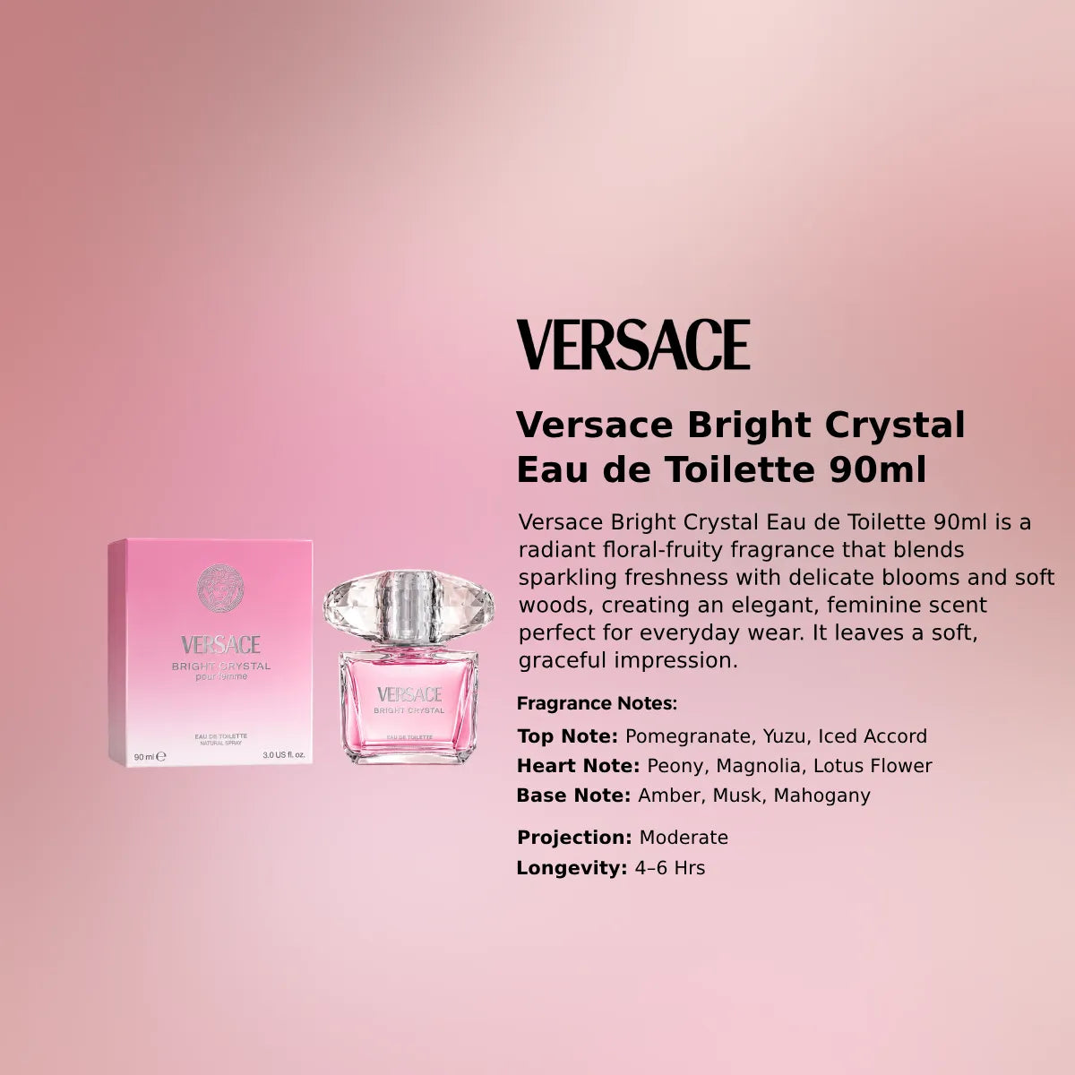 Versace Bright Crystal EDT 90ml luxury fragrance at best price in Qatar, authentic and genuine product - perfumesouq Qatar