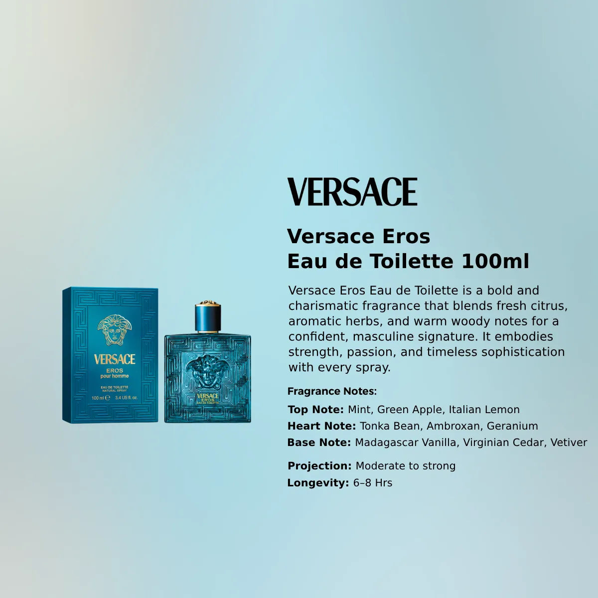 Versace Eros EDT 100ml luxury fragrance at best price in Qatar, authentic and genuine product - perfumesouq Qatar