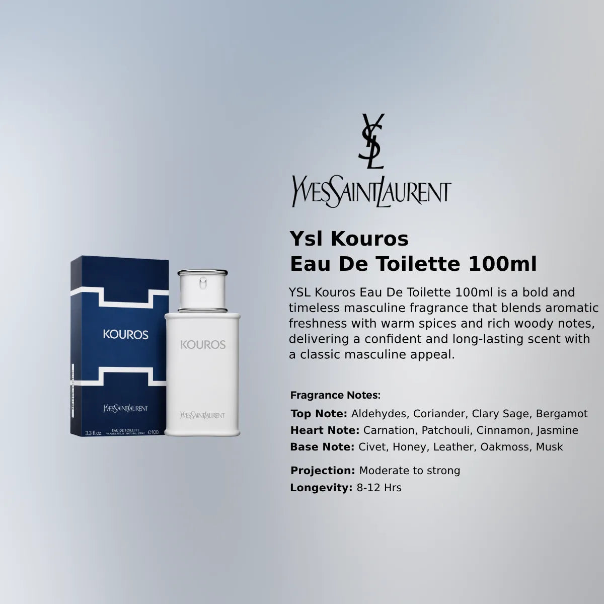YSL Kouros EDT 100ml luxury fragrance at best price in Qatar, authentic and genuine product - perfumesouq Qatar
