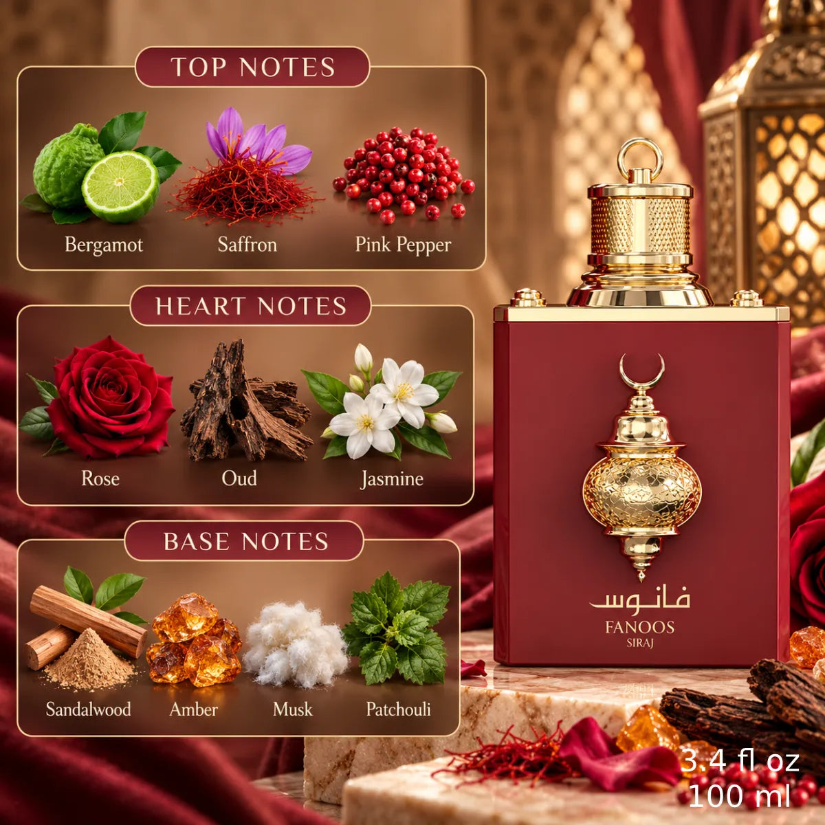 Authentic Amaran Fansoos Siraj Eau De Parfum 100ml for best price with fast delivery - Perfumesouq Qatar
