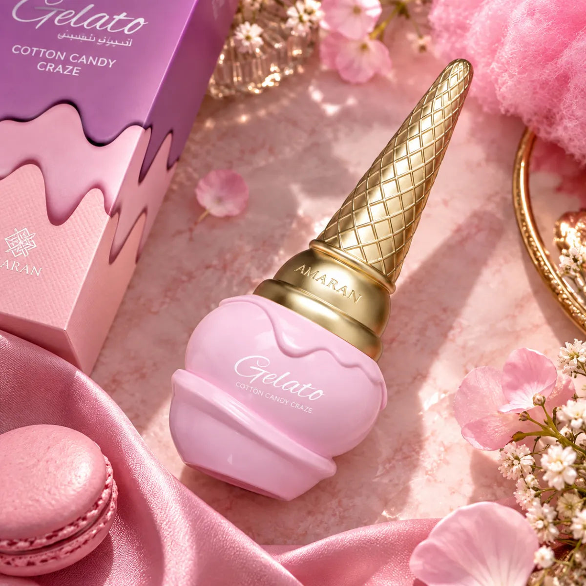 Amaran Gelato Cotton Candy Craze Eau De Parfum 100ml for best price, sweet creamy scent with lasting fragrance - Perfumesouq Qatar