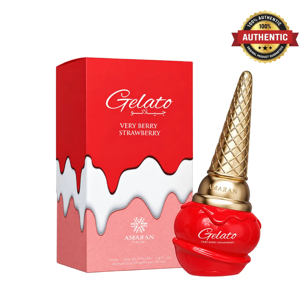 Amaran Gelato Very Berry Strawberry Eau De Parfum 100ml online at best price, fruity gourmand fragrance - Perfumesouq Qatar
