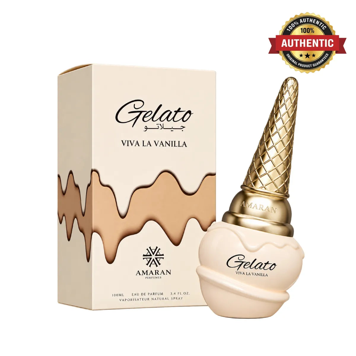 Amaran Gelato Viva La Vanilla Eau De Parfum 100ml online at best price, sweet gourmand fragrance - Perfumesouq Qatar