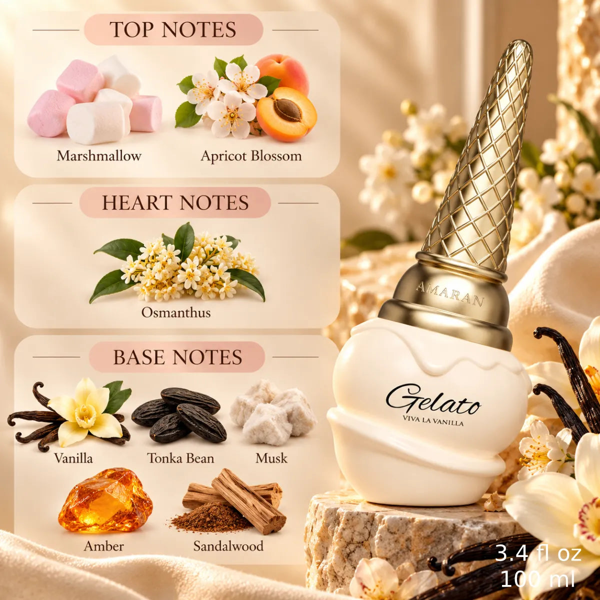 Authentic Amaran Gelato Viva La Vanilla Eau De Parfum 100ml for best price with fast delivery - Perfumesouq Qatar