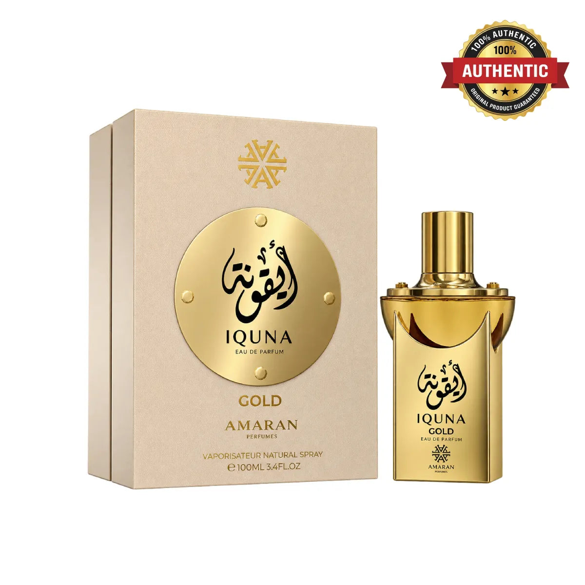 Amaran Iquna Gold Eau De Parfum 100ml online at best price, sweet vanilla fragrance for women - Perfumesouq Qatar