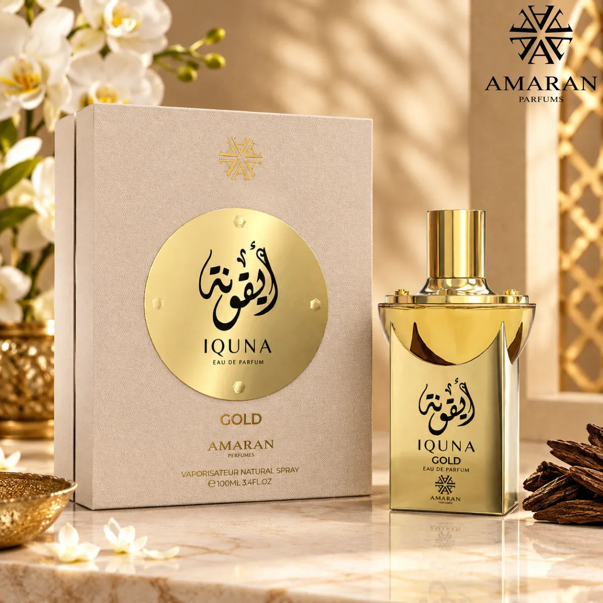 Buy Amaran Iquna Gold Eau De Parfum 100ml from Perfumesouq, Doha, Qatar