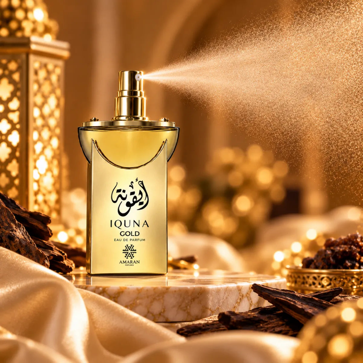 Original Amaran Iquna Gold Eau De Parfum 100ml authentic luxury fragrance at best price - Perfumesouq Qatar