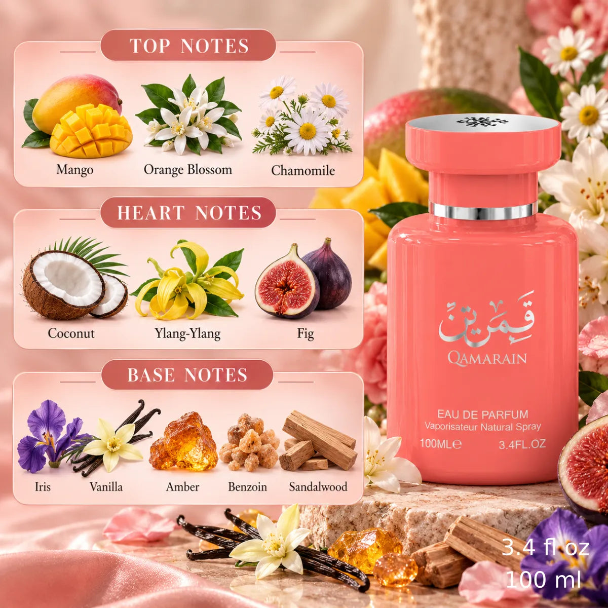 Authentic Amaran Qamarain For Her Eau De Parfum 100ml for best price with fast delivery - Perfumesouq Qatar