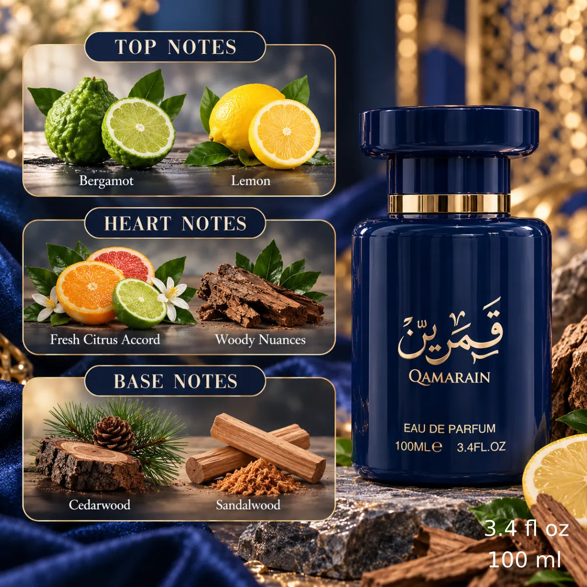 Authentic Amaran Qamarain For Him Eau De Parfum 100ml for best price with fast delivery - Perfumesouq Qatar