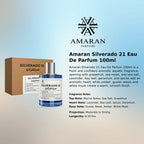 Amaran Silverado 21 EDP 100ml luxury fragrance at best price, authentic and genuine product - Perfumesouq Qatar