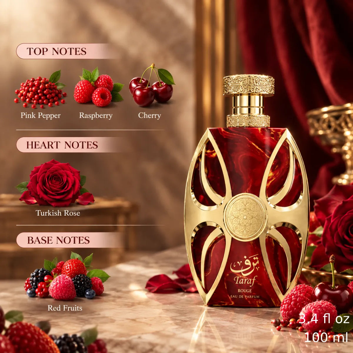 Authentic Amaran Taraf Rouge Eau De Parfum 100ml for best price with fast delivery - Perfumesouq Qatar