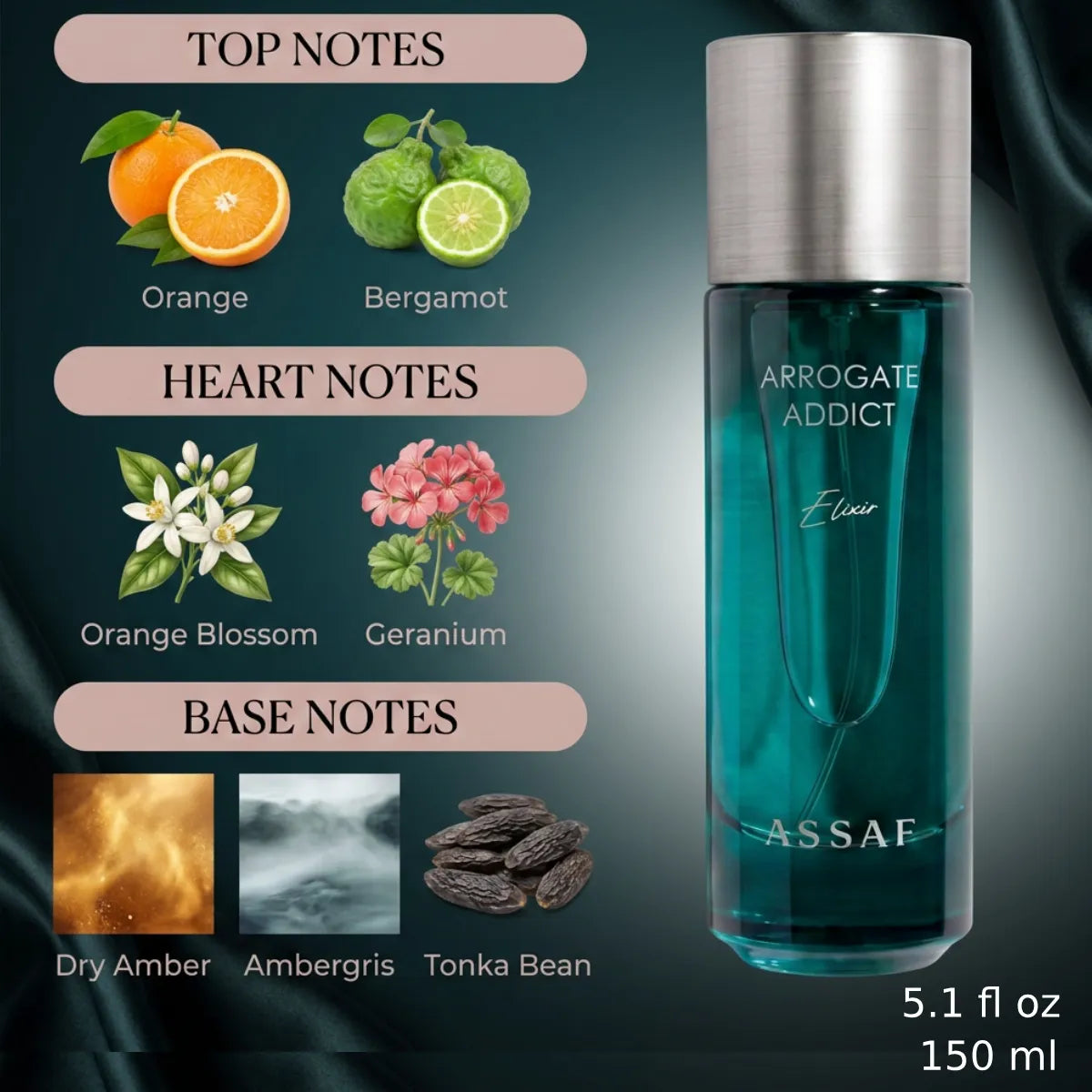 Authentic Assaf Arrogate Addict Elixir Eau De Parfum 150ml for best price with fast delivery - Perfumesouq Qatar