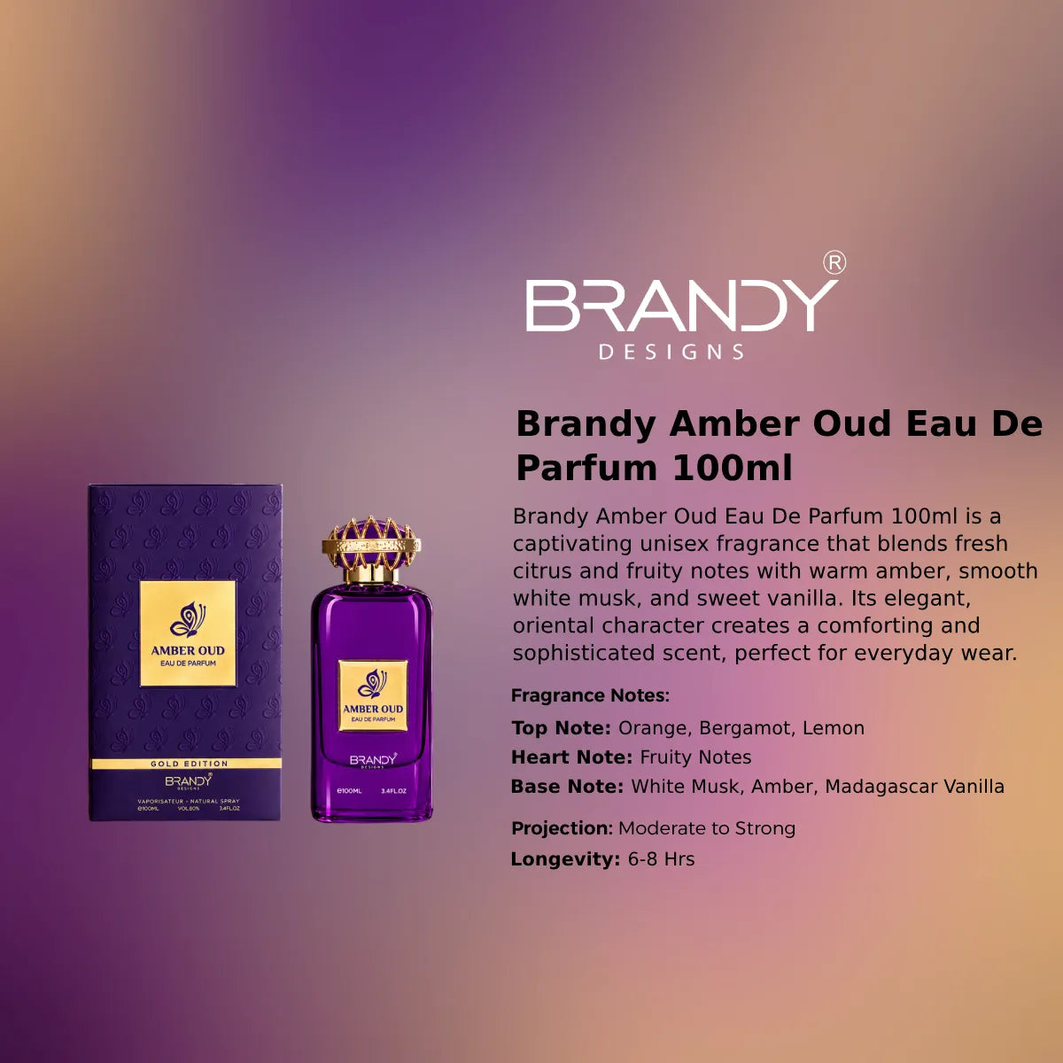 Brandy Amber Oud EDP 100ml luxury fragrance at best price in Qatar, authentic and genuine product - Perfumesouq Qatar