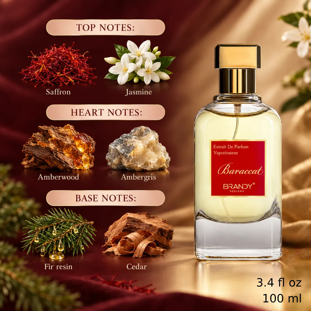 Authentic Brandy Baraccat Eau De Parfum 100ml for best price with fast delivery - Perfumesouq Qatar