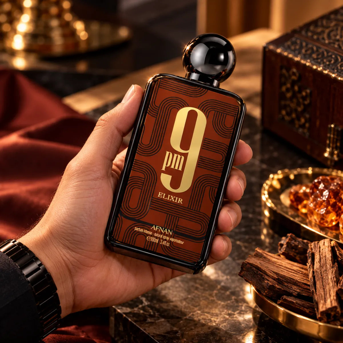 Premium Afnan 9pm Elixir Extrait 100ml available  at best price, sophisticated fragrance - Perfumesouq Qatar