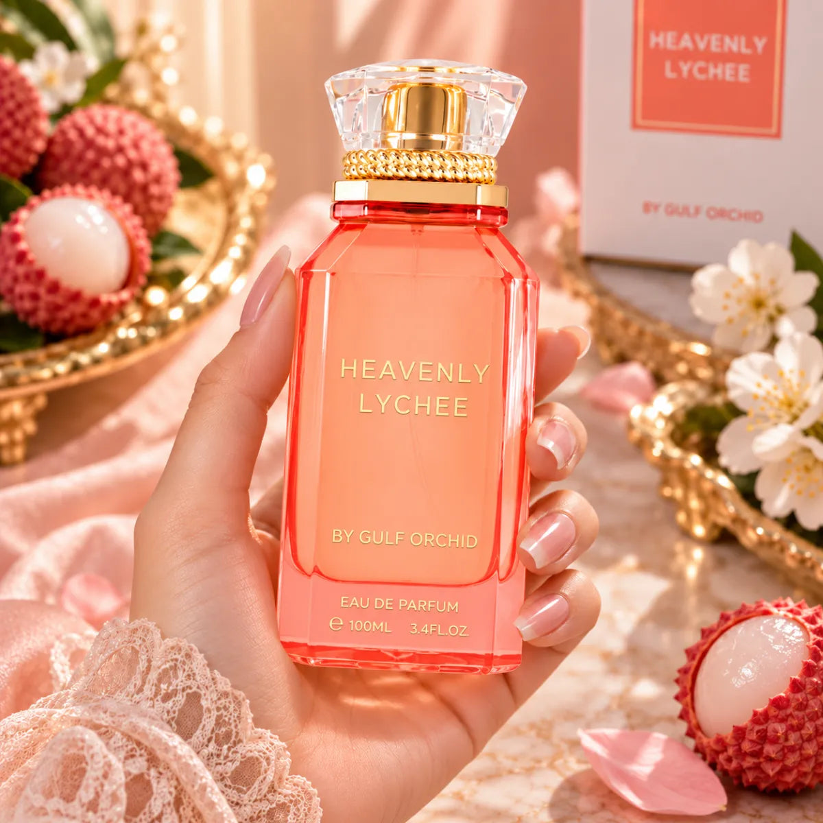 Premium Gulf Orchid Heavenly Lychee EDP 100ml available at best price, sophisticated fruity fragrance - Perfumesouq Qatar
