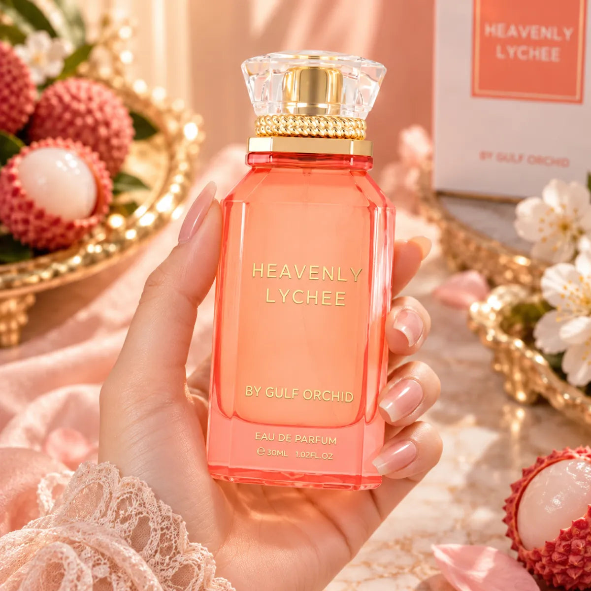 Premium Gulf Orchid Heavenly Lychee EDP 100ml available at best price, sophisticated fruity fragrance - Perfumesouq Qatar