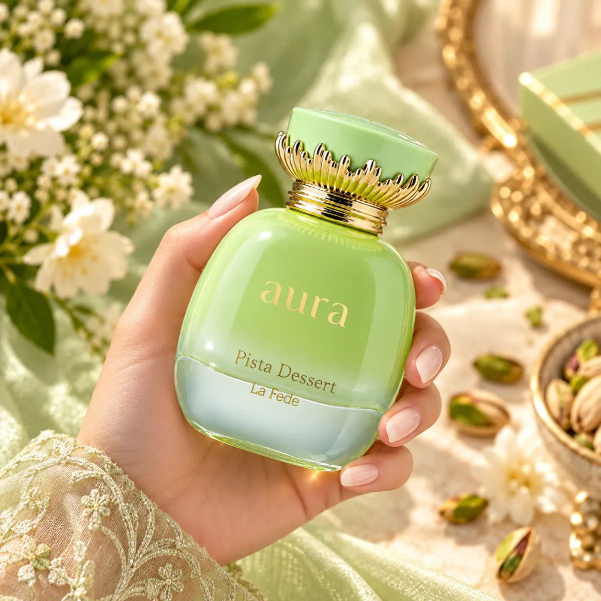 Premium Khadlaj La Fede Aura Pista Dessert EDP 100ml available at best price, sophisticated gourmand fragrance - Perfumesouq Qatar
