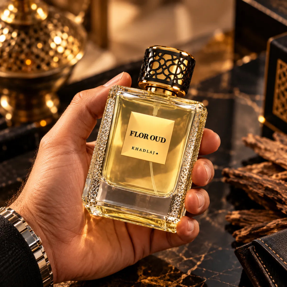 Premium Khadlaj Maison Flor Oud EDP 100ml available at best price, sophisticated oud fragrance - Perfumesouq Qatar