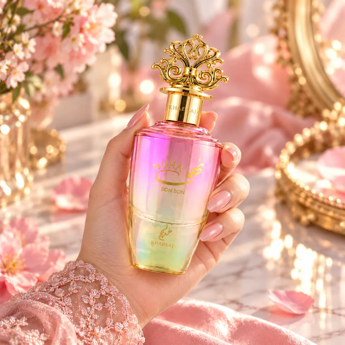 Premium Khadlaj Nuha Bon Bon EDP 85ml available at best price, sophisticated sweet fragrance - Perfumesouq Qatar