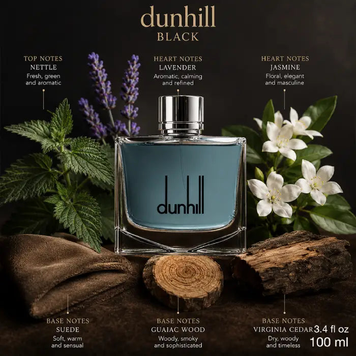 DUNHIL BLACK Eau de Toilette 100ML luxury men’s fragrance with stylish black bottle design from Perfumesouq Qatar
